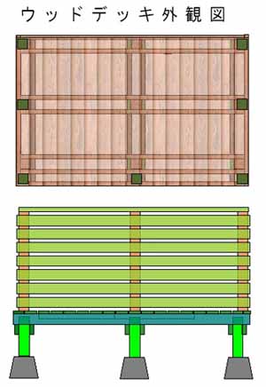 ウッドデッキの外観図