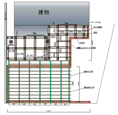 ＡＲ＿ＣＡＤで描いたウッドデッキの図面