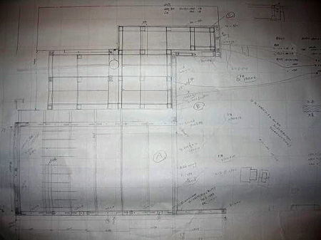 ウッドデッキの手書き図面